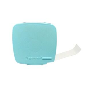 Vintage Blue Tupperware Freezer Label Dispenser with Roll of Labels Stick On